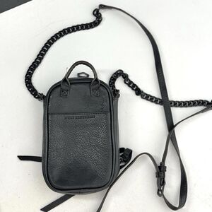 Aimee Kestenberg Black Genuine Leather Crossbody Bag Chain Strap